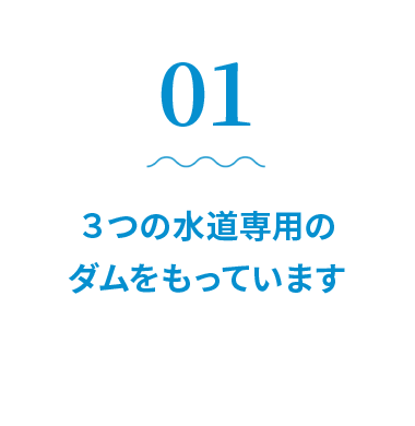 3つの水道専用のダムをもっています。
